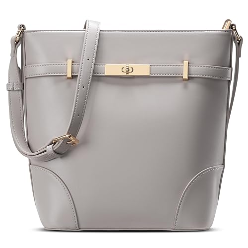 Vulkitty Crossbody Bag Bucket Bag for Women Leather Hobo Shoulder Bags with Zippers Crossover Handbags for Her