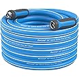 Fevone 55 ft Garden Hose, 2-Year Warranty Offered by Manufacturer, Heavy Duty Water Hose, Hybrid Polymer, Kink Resistance, 3/4" GHT Aluminum Fittings, 5/8" ID, 600 PSI, Drinking Water Safe (GH7)