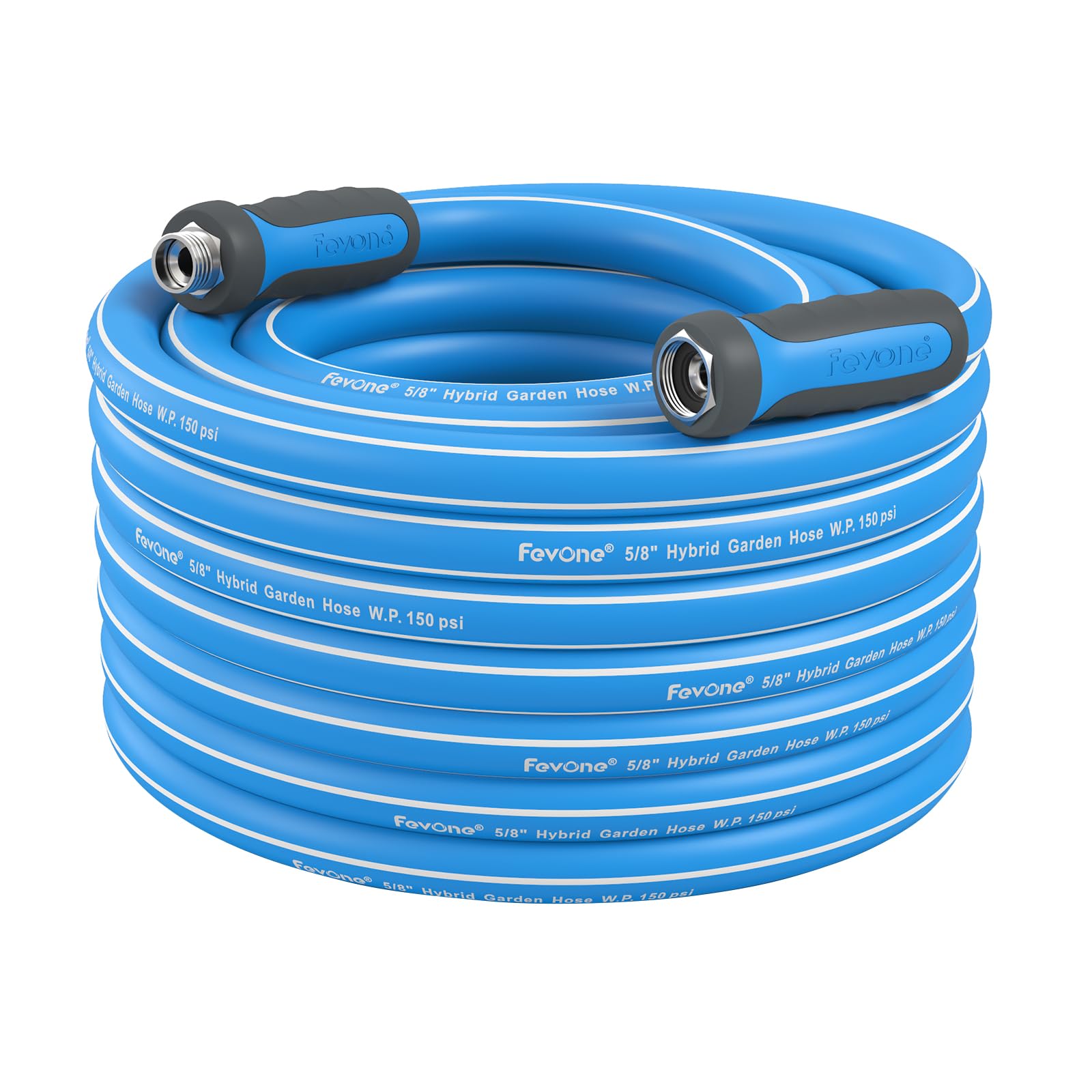 Photo 1 of Fevone Garden Water Hose with Solid Aluminum Fittings for Patio & Garden, Drinking Water Safe, 5/8" x 55 ft