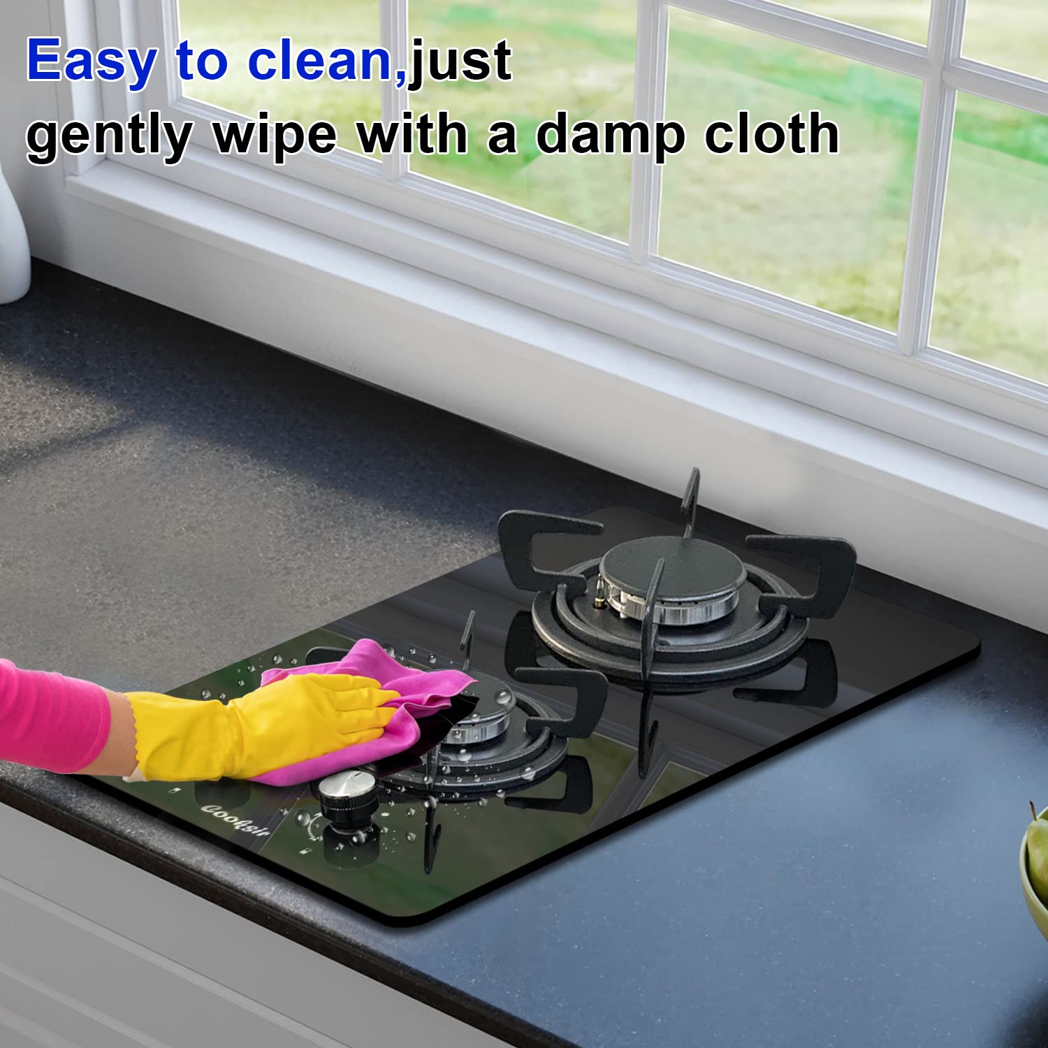 Cooksir 12 inch Gas Stove, 2 Burners Propane Cooktop Bulit-in, Indoor Cooktop Suitable for Dual Fuel LPG/NG, Tempered Glass Gas Stove Top for Kitchen, Apartment, Indoor, 110-120V Plug in