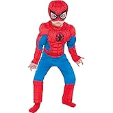 Party City Classic Spider-Man Muscle Halloween Costume for Toddler Boys, Marvel Comics, 3-4T, Includes Jumpsuit and Mask