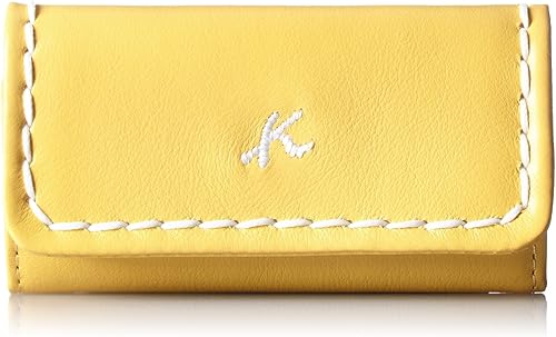 Amazon キタムラ キーケース やわらかく手触りのよい牛革 Yh0040 イエロー ホワイトステッチ 黄色 キーケース