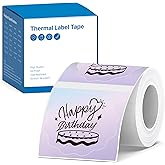 ETIKEZ Thermal Labels for PM260 Label Maker, 2 inch (50mm) Thermal Tab, Waterproof, Multi-Purpose Label Tape, 1 Roll of 150 Self-Adhesive Thermal Paper Gradient Purple