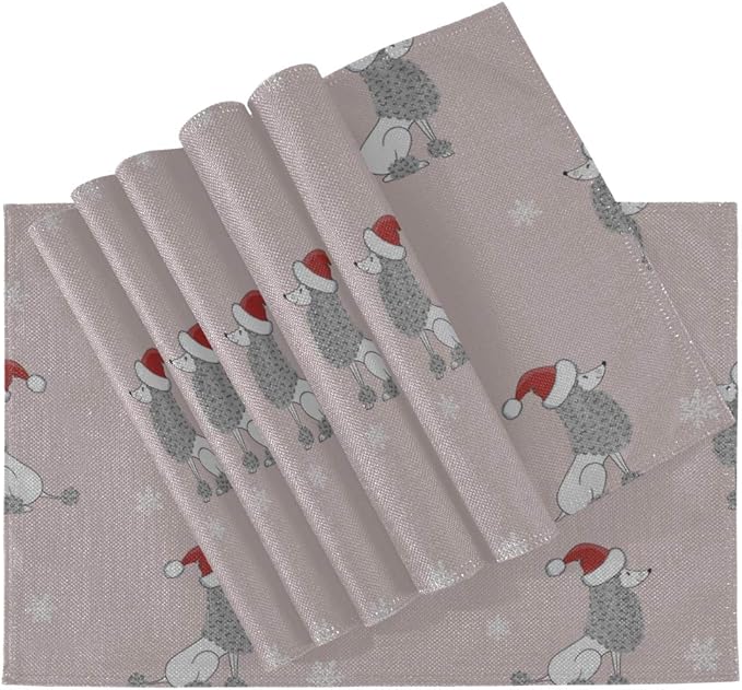 DUKAI Tischsets 6er-Set für Esstisch Weihnachtsmuster Niedliche