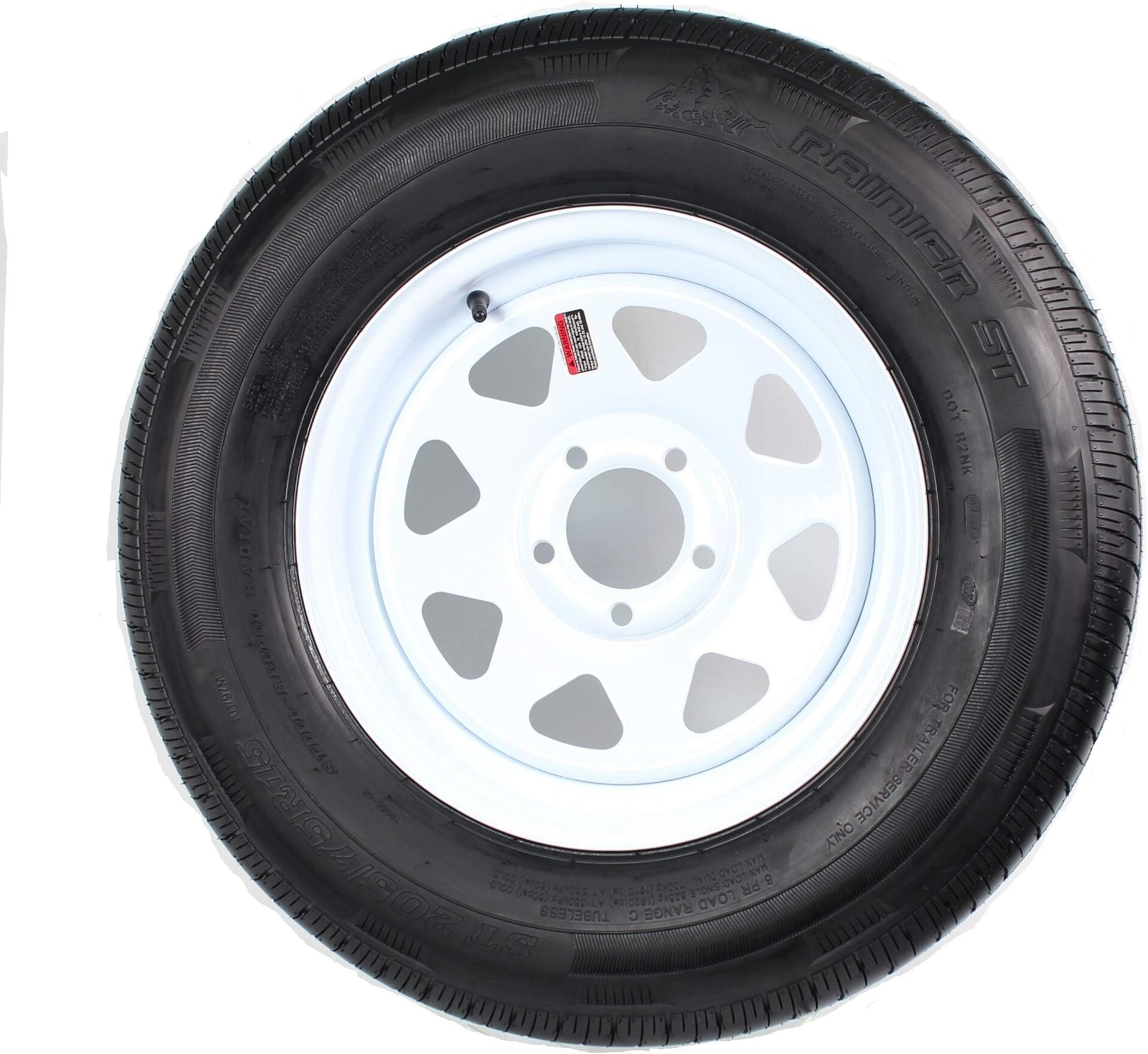 205/75R15 Radial Trailer Tire with 15″ White Spoke Rim