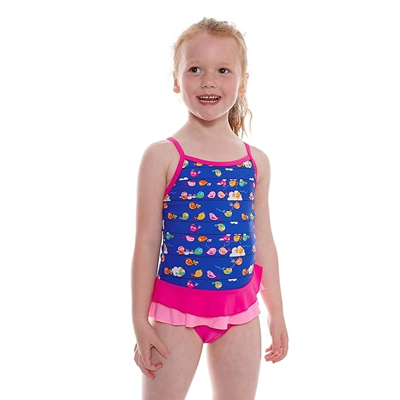 Zoggs Girls' Pretty Bird XBK Swimming Costume, MultiColour/Pink, 20Inch/12 Years Amazon.co