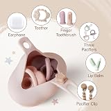 Moonkie Dummy Case 2 Pack Silicone Pacifier Holder Storage Box Blush Lilac view 3