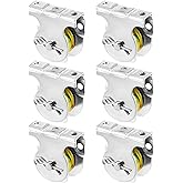 QWORK Wall Mount Pulleys, 6 Pcs 1-1/2" Ceiling Mount Single Pulley V-Groove Pulley Hardware Accessories for 3/8" Wire or Rope, Working Load 420 Lbs