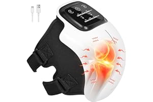 Medcursor Knee Massager, Cordless Heated Knee Massager with 3 Heating Levels, 3 Vibration Modes, LED Screen & Adjustable Straps, Massage with Heat for Relief, Ideal Gift for Men, Women