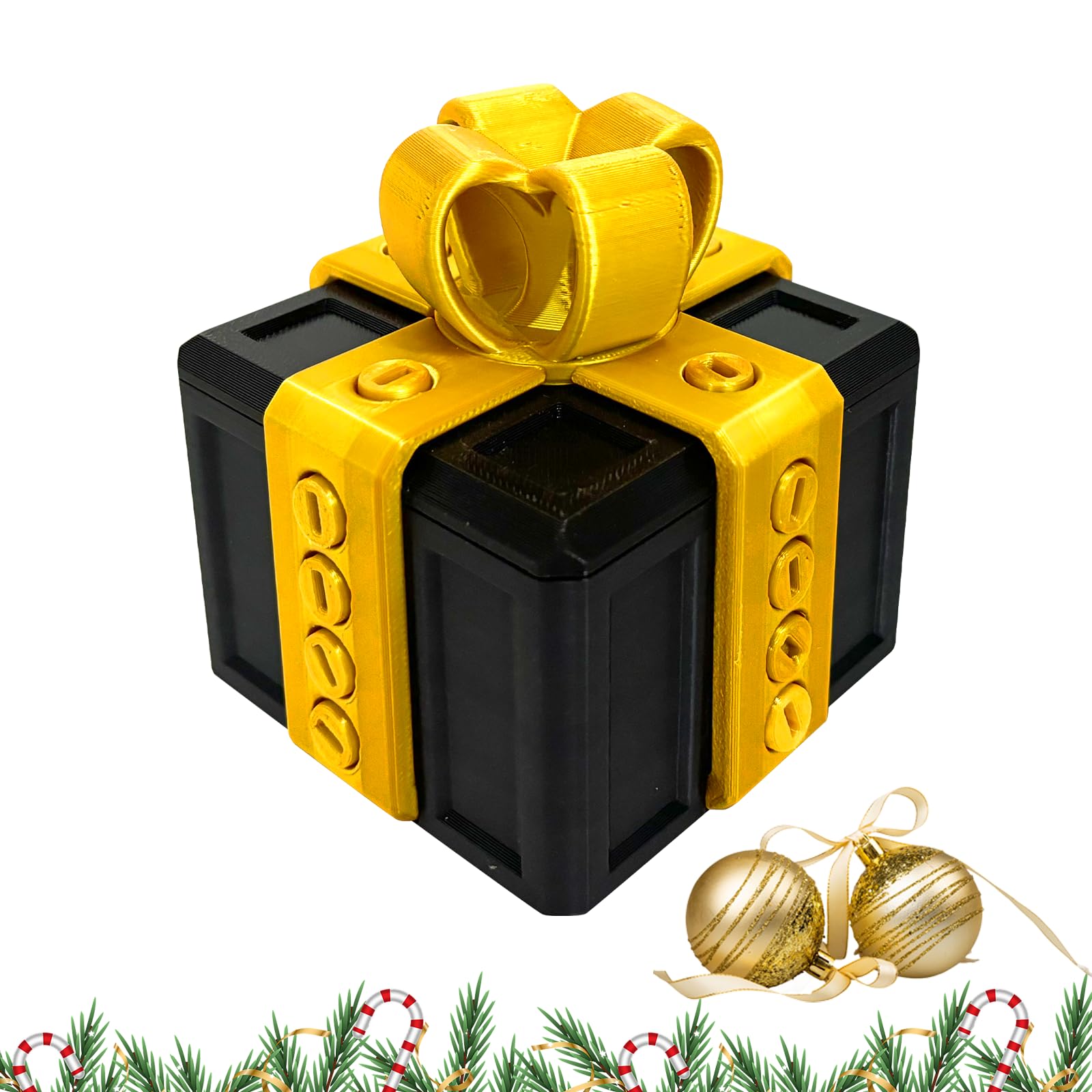 Photo 1 of *UNTESTED*
PUEEZOC Annoying Gift Box with Screws Hard to Open Gift Box Prank Gifts Funny Annoying Present Box Novelty 3D Printed Gag Gift for Christmas(Black Gold)