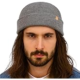 TOP-EX PolarWool™ Merino Wool Fisherman Beanie - Dual Layer Knit Hat with Two Styles for Large Heads