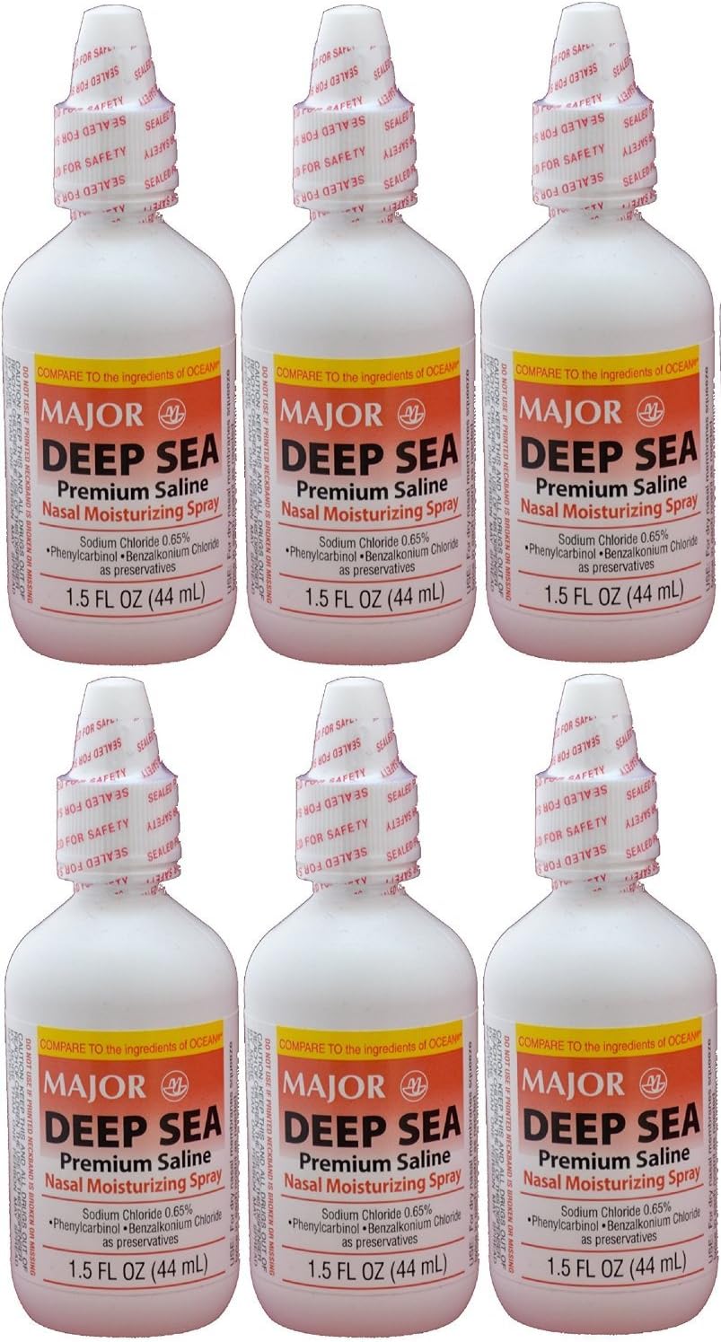 Major Pharmaceuticals Deep Sea Saline Generic for Ocean Nasal Moisturizing Spray, 1.5 Ounce: Health & Personal Care