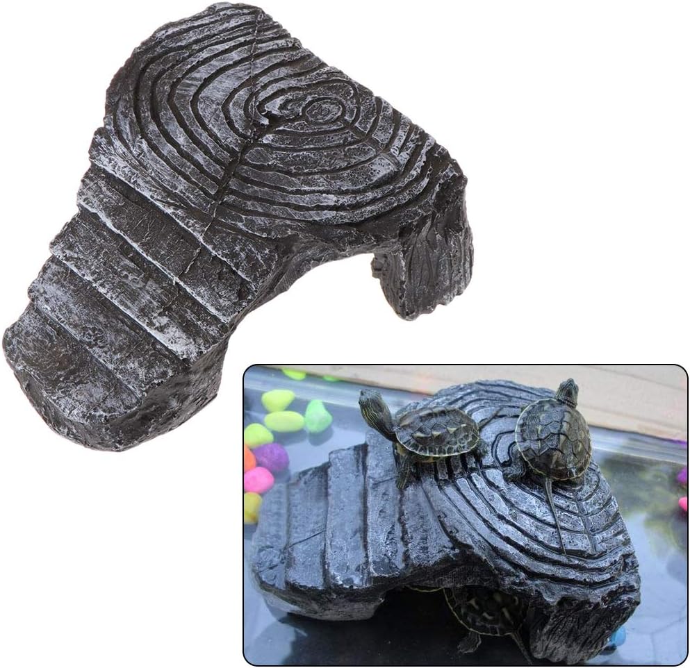 Hergon Turtle Basking Reptile Platform, Aquarium Decoration Aquatic Staircase Amphibian,Home Garden Decor