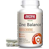 Jarrow Formulas Zinc Balance 15 mg - 100 Servings (Veggie Caps) - Zinc with Copper - Essential Minerals for Immune System Support - Immune Support Supplement - Gluten Free Copper Supplement, Vegan