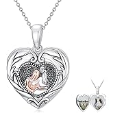Qyvit Heart Mother/Sisters/Graduation Photo Locket Necklace 925 Sterling Silver Heart Locket Jewelry Gift for Women Daughter Sisters