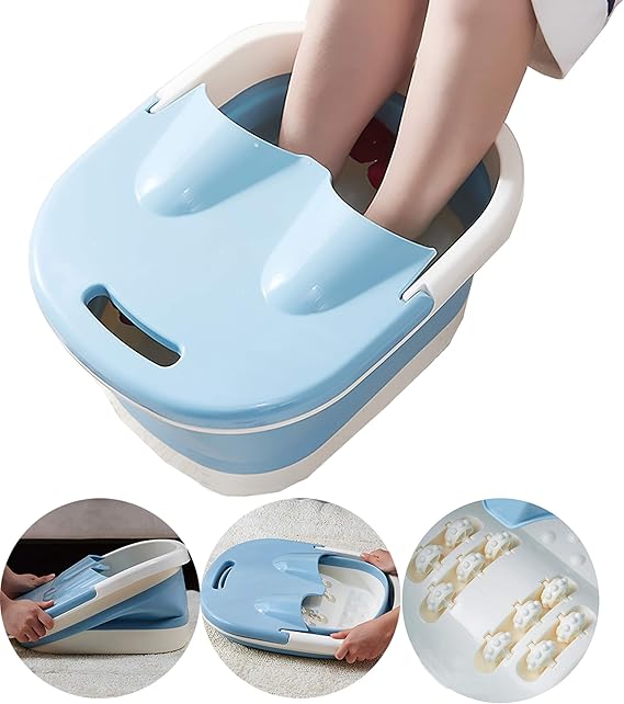 Large Foot Soaking Tub，Foldable Foot Bath Tray，with Foot