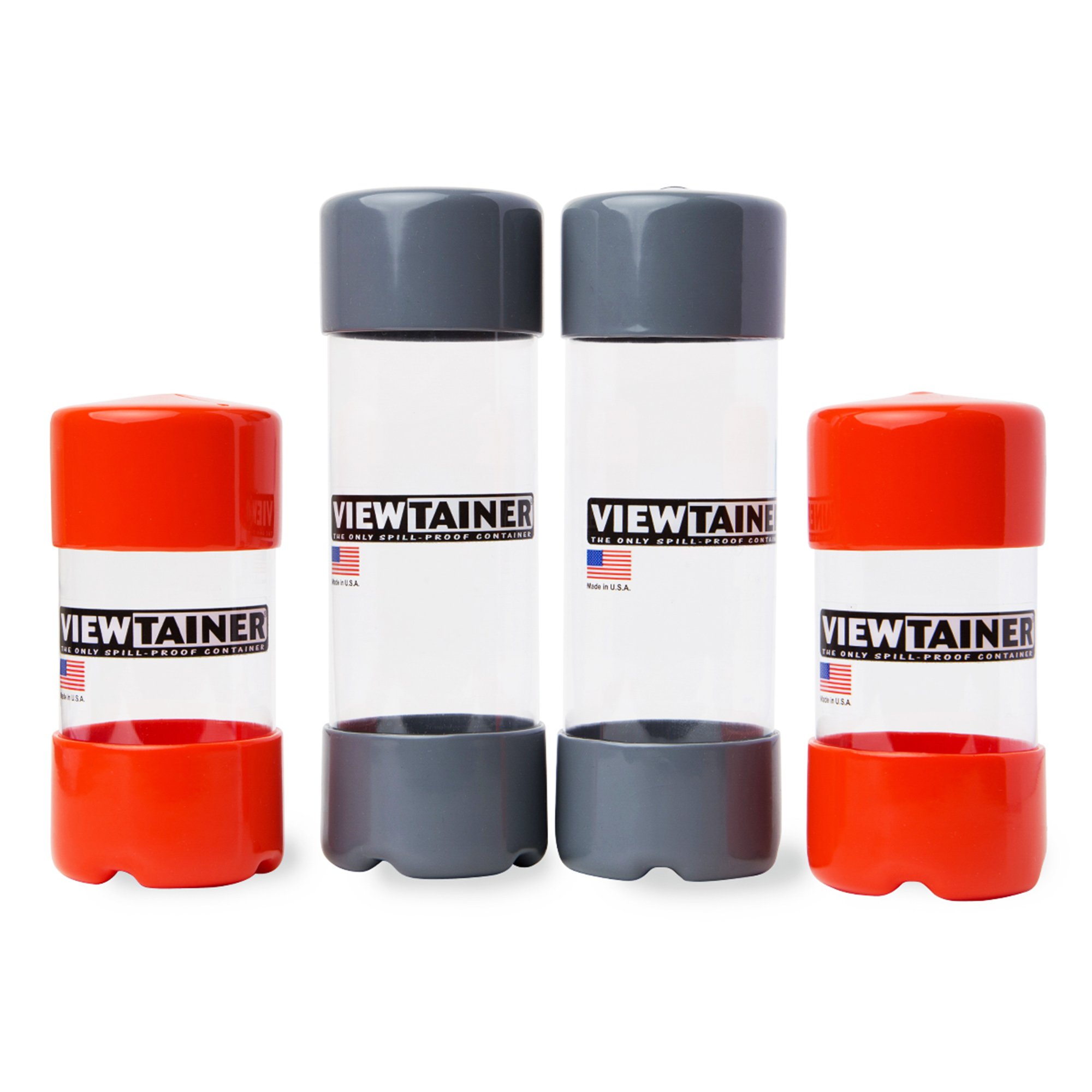 Viewtainer Slit-Top 4 pack - 2" (Orange/Gray)