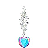 Heart Shaped Suncatcher Crystal Colorful Beads Prisms Pendant Sun Catcher Crystals for Windows Indoor Outdoor Garden Hanging Ornament Gifts for Mothers Christmas Decor