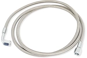 SHTUOMOLAND 551871 60 Inch Length Billet Steel Braided Turbo Oil Feed Line 4AN 90 Degree Straight Hose Straight PTFE line straight Hose End Pressure Stainless Remote Turbocharger