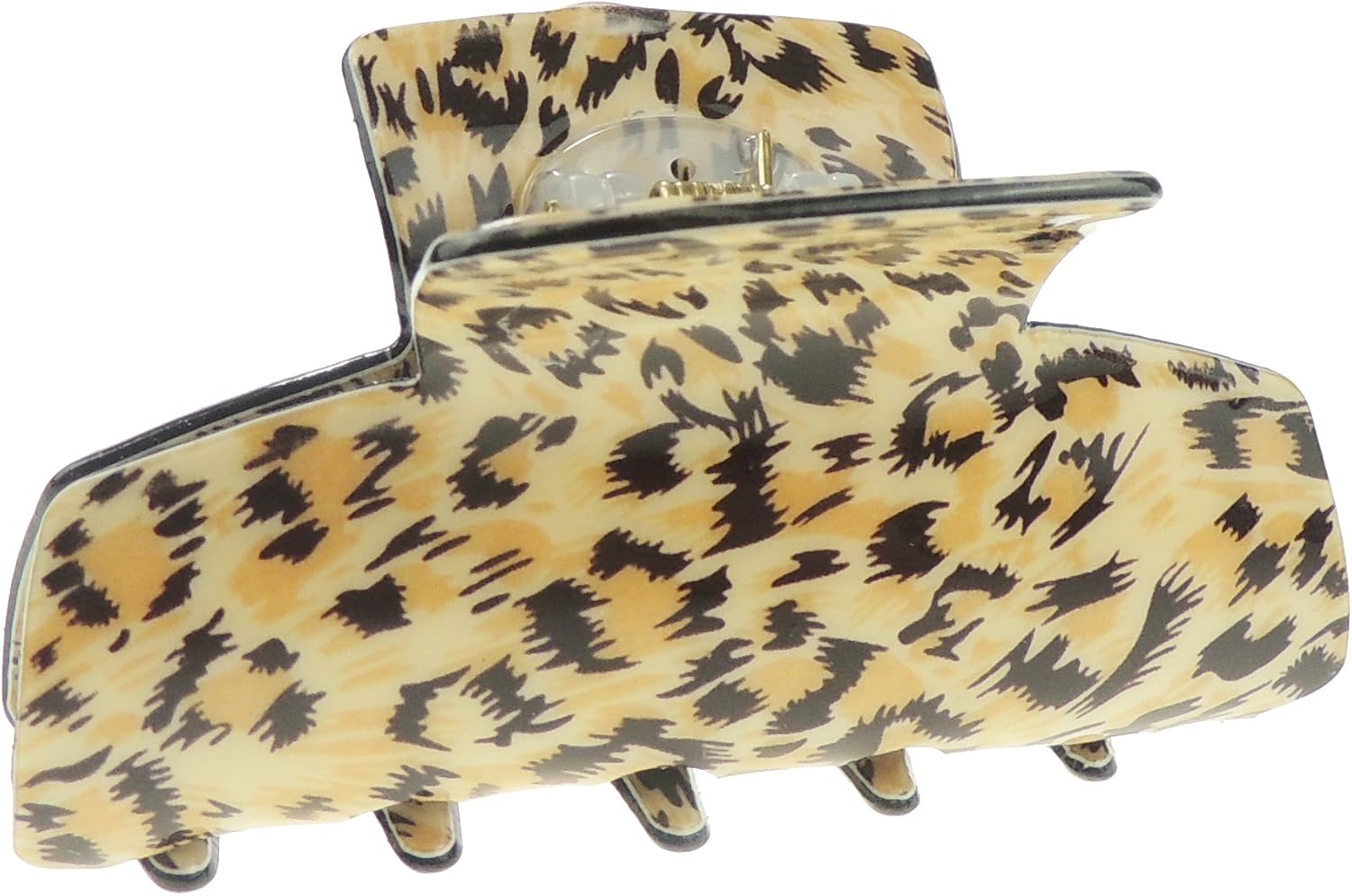 Womens Girls Strong Bridal Party Birthday Hair Accessories Bulldog Crab Octopus Jaw Medium Leopard Animal Cat Print Butterfly Hair Claw Clamp (Beige Cheetah)