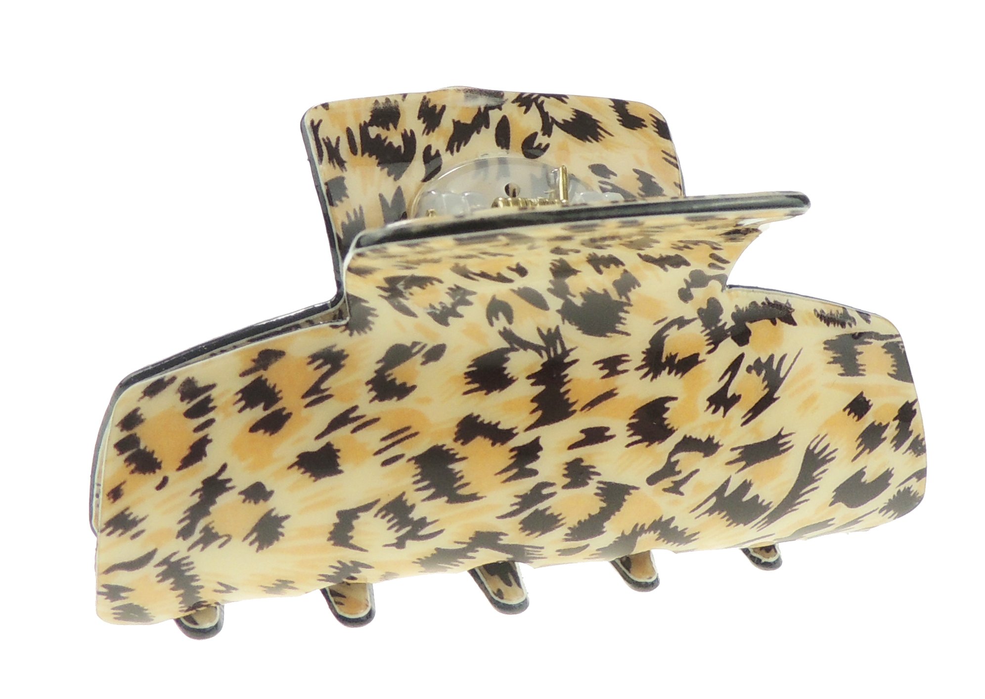 Womens Girls Strong Bridal Party Birthday Hair Accessories Bulldog Crab Octopus Jaw Medium Leopard Animal Cat Print Butterfly Hair Claw Clamp (Beige Cheetah)