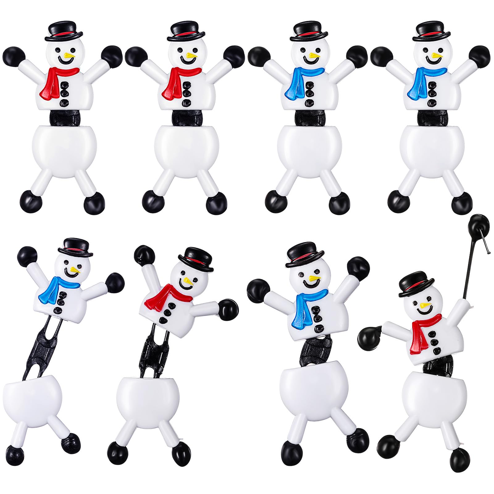 Harrycle 8 Pcs Christmas Stocking Fillers Snowman Wall Crawlers with Sticky Christmas Stretchy Toys Stretchy Snowman Fillers Stress Relief Toys