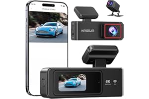 KINGSLIM 2K Dash Cam Front and Rear with 64GB SD Card, Wireless WiFi Dash Camera for Cars, 1.5'' Screen Mini Dashcam Front and Back, Support G-Sensor/Time Lapse 2 Kinds Parking Monitor