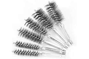 KINBOM 6pcs Bore Brush for Drill, 0.47 Inch, 0.75 Inch, 1 Inch Stainless Steel Pipe Brush Stainless Steel Wire Brushes Copper Tube Pipe Cleaning Brush for Power Drill