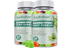 LUCKCHAN (2 Packs) Hemp Gummies High Potency for Sleep, Pain, Anxiety- Pure Extra Strength Organic Hеmp Oil Gummies - 100% Natural Bear Hemp Gummy for Adults