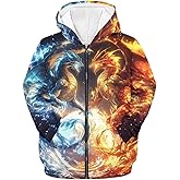 HUIACONG Zip Up Hoodie for Boys Hoodies Kids Sweatshirts Long Sleeve Full Zip Hooded Girls Streetwear