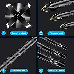 11-pc Carbide Masonry Concrete Drill Bit Set for