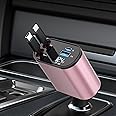 COCIVIVRE Retractable Car Charger Compatible with Galaxy Pixel, 4 in 1 Fast Charging Car Charger 60W, Retractable Cable and 2 USB Ports Car Charger Adapter