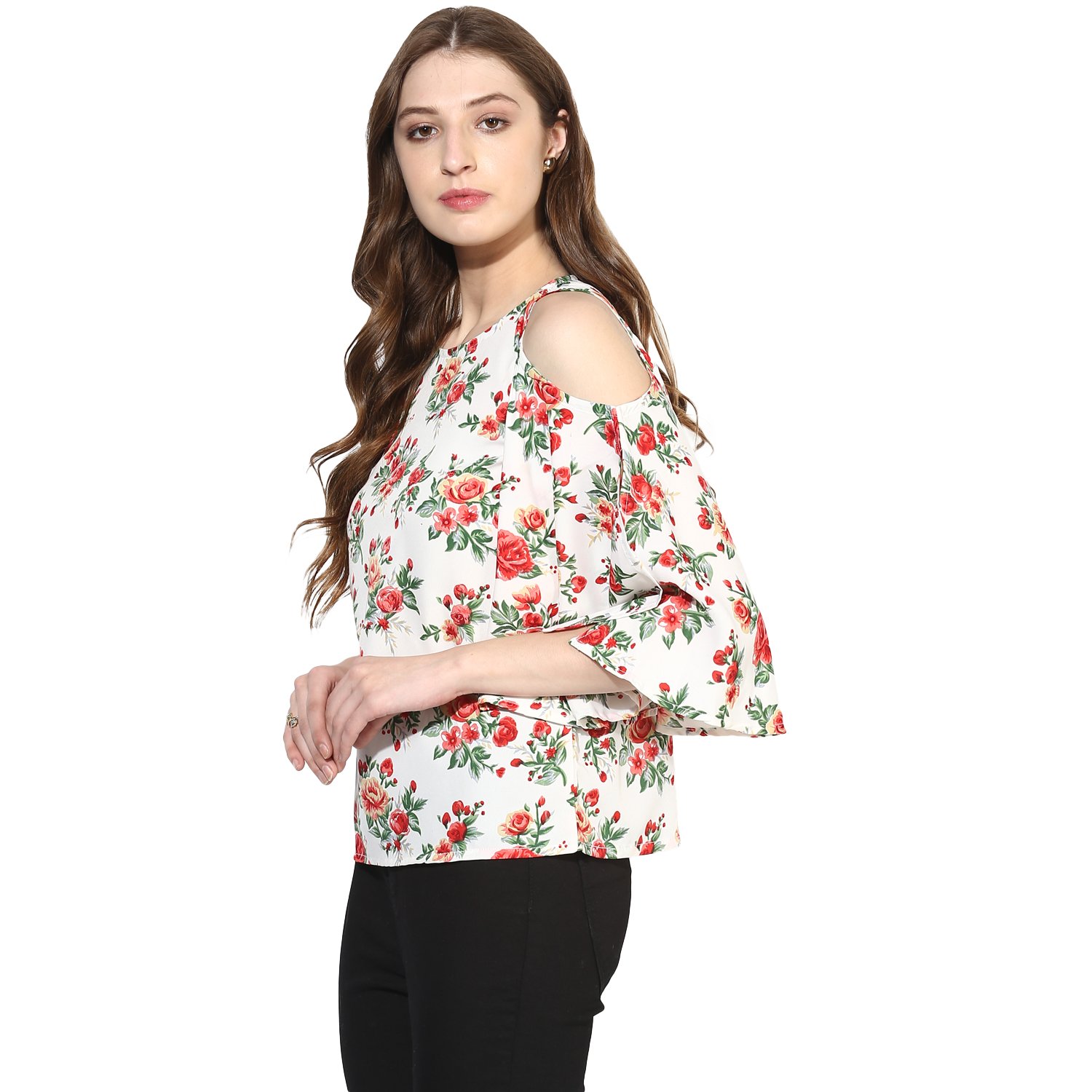one femme women's crepe printed top