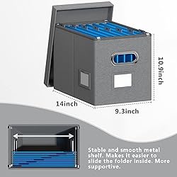 DYWMM Hanging File Box with Lid, Set of 4 Filing