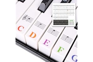 Piano Keyboard Stickers, Removable Piano Keyboard Note Labels Key Sticker 88/76/61/54/49/37 Keys Color Letters for Beginners 