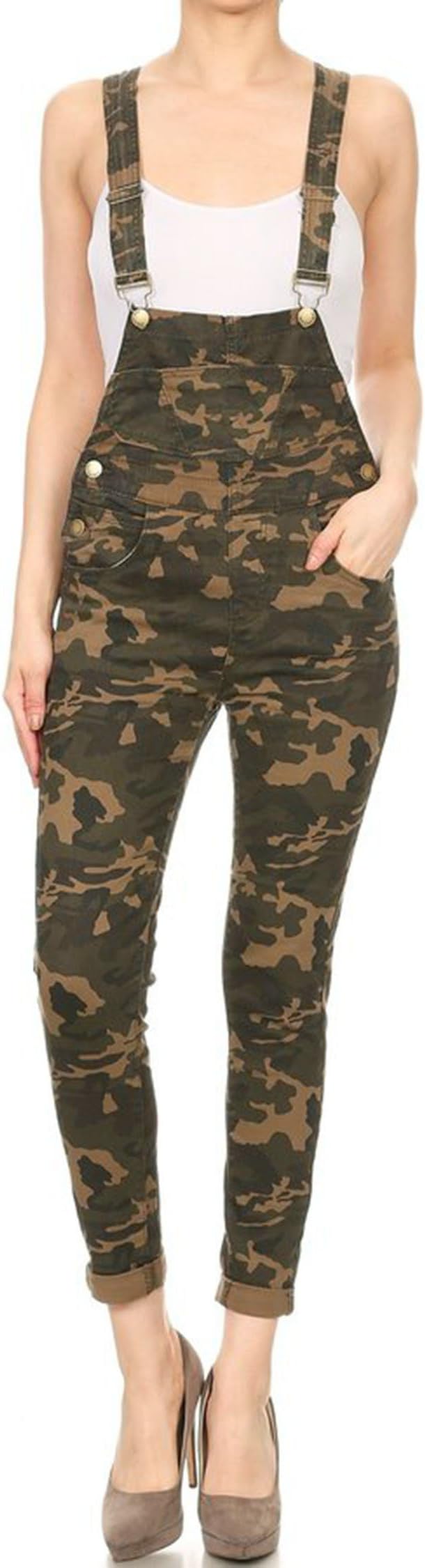 American Bazi Women's Fitted Denim Overalls Regular or Plus Sizes S-3X