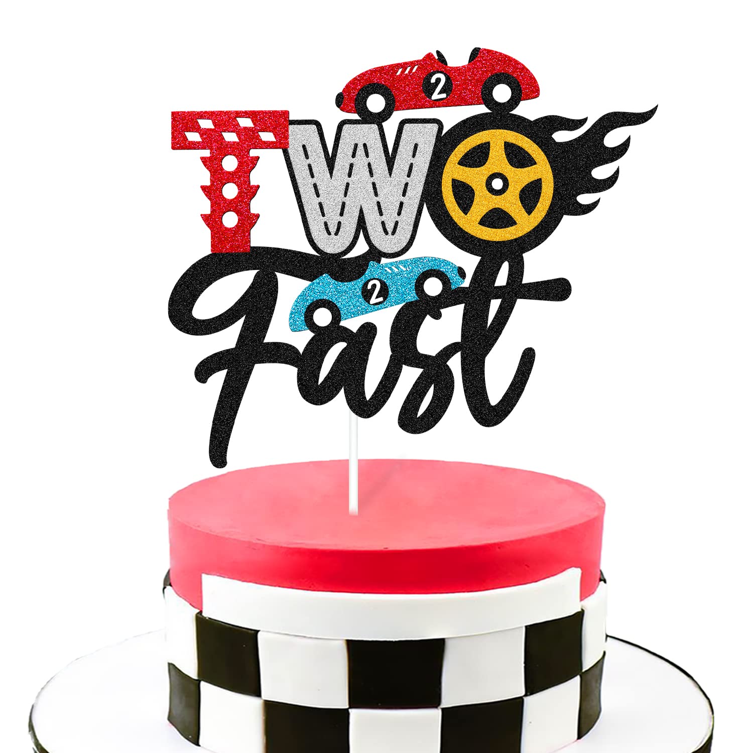 Mua Two Fast Cake Topper Traffic Light Racing Car Wheel Themed Happy ...