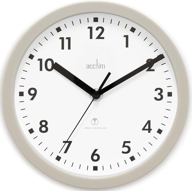 Acctim Nardo 20cm Radio Controlled Wall Clock Grey UK Model