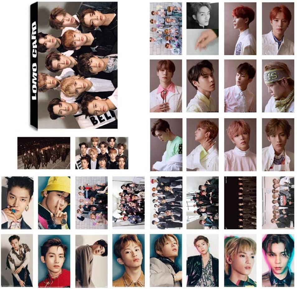 Tiffley Time Kpop NCT Lomo Cards, Cute Cartoon NCT127 NCT Dream Photocard Sticker Cards Set for NCT Fans(Style 28-30 Pcs)