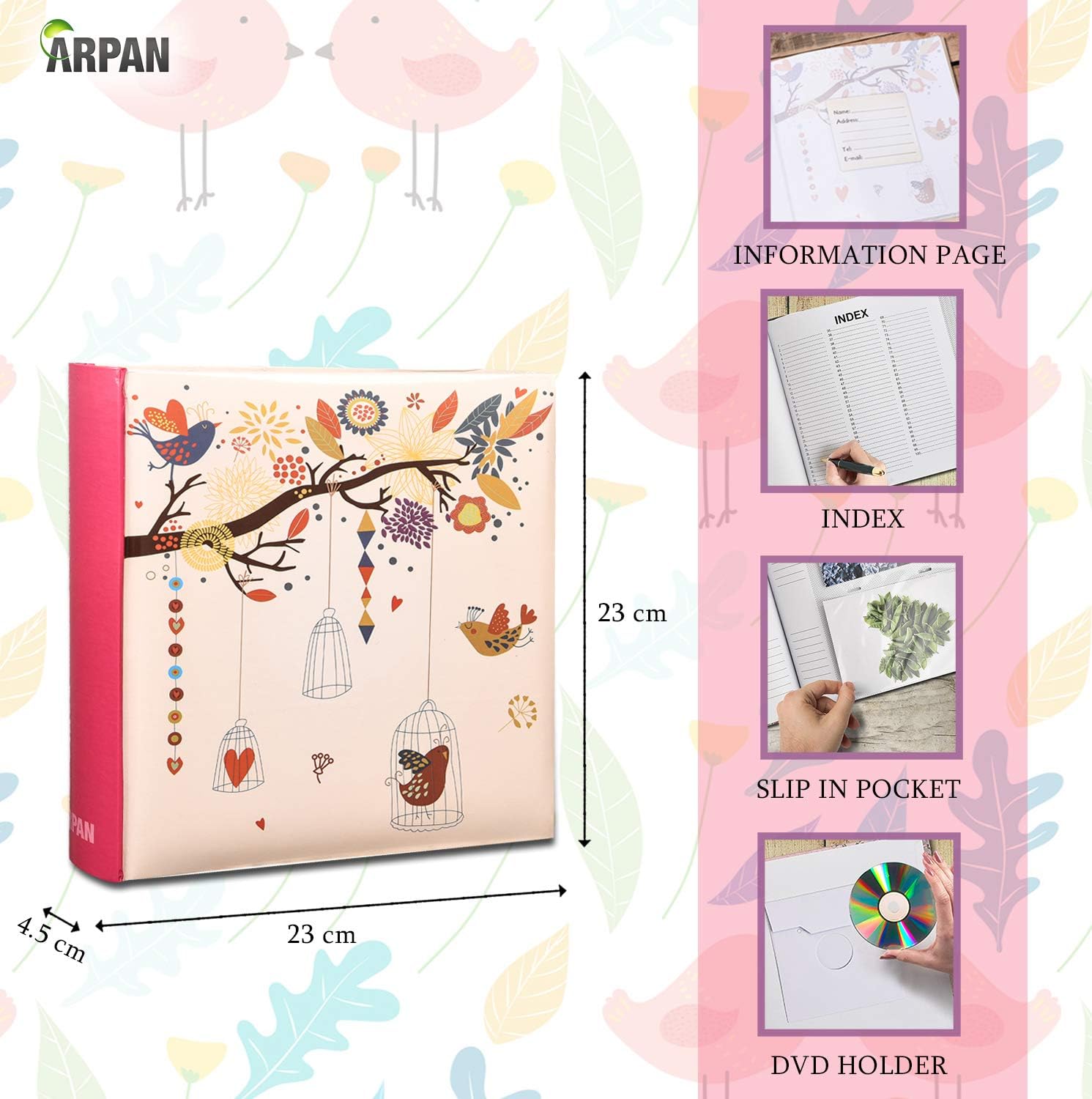 2 x Photo Album 200 6 X 4'' / 15 x 10 cm Photos Slip in Picture Album CD/DVD Pocket Memo Writing Area - Image 3