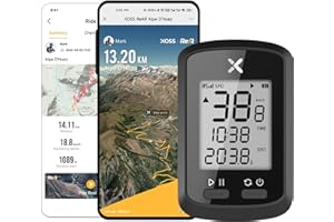 XOSS G GPS Bike Computer, Wireless Bluetooth Bike Speedometer and Odometer, Rechargeable Cycling Computer MTB Tracker with LCD Automatic Backlight Display, IPX7 Waterproof Fits All Bikes Electric Bike