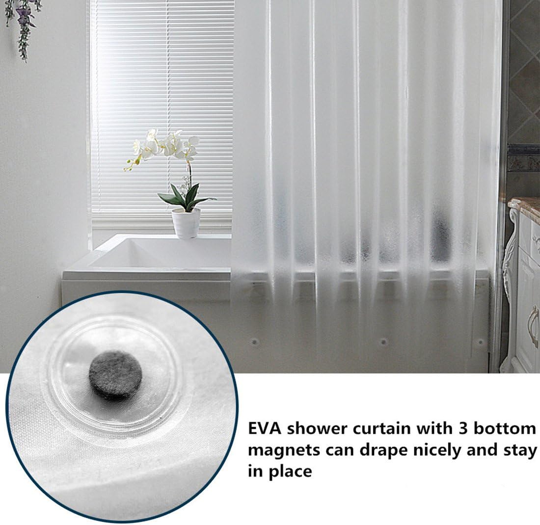 Aoohome Frosted Shower Curtain Liner, Eva Extra Long Shower Curtain