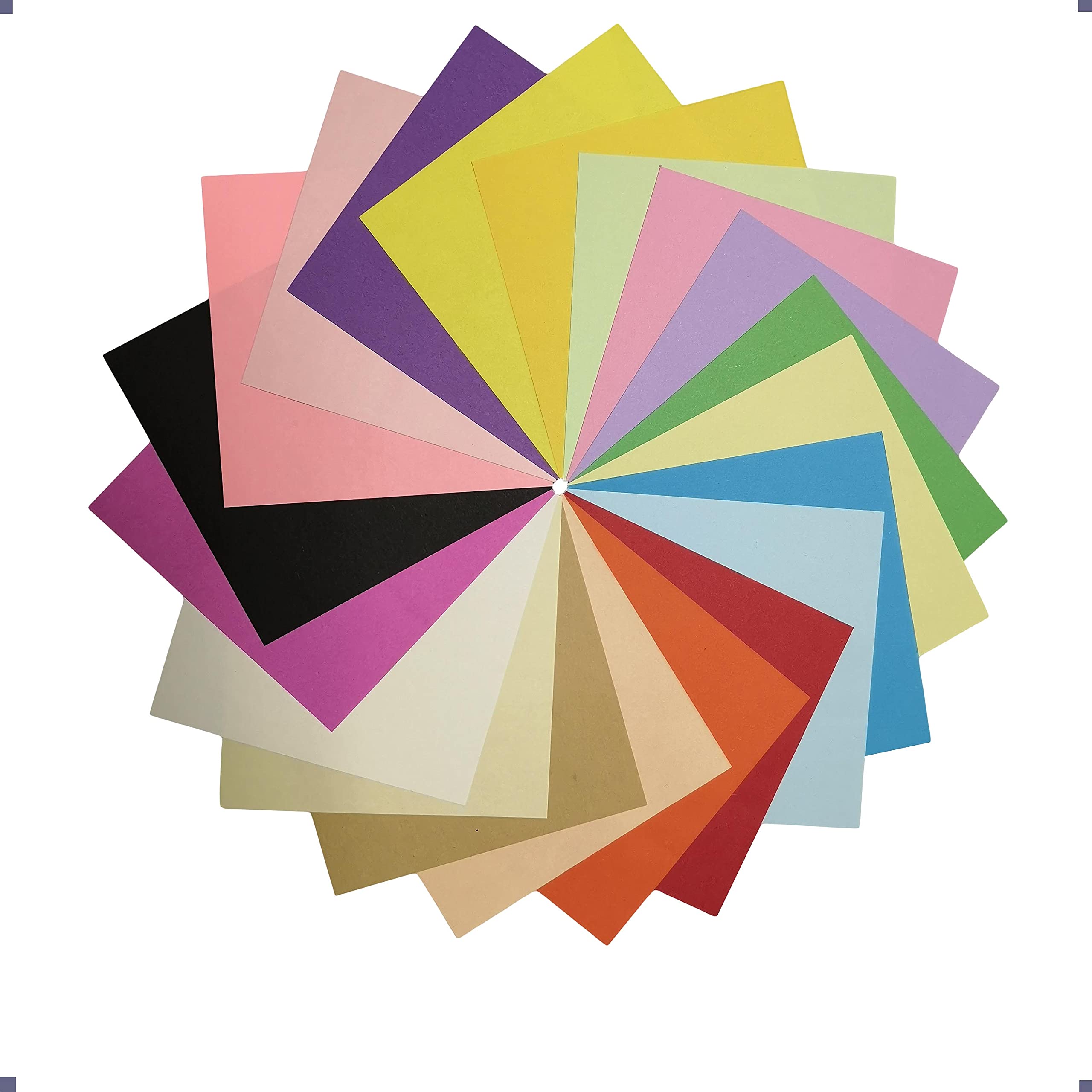 Origami Paper, Vrandu Coloured Paper 70gsm 15x15cm 20 Assorted Colours 100Sheets, Double-Side Square Paper for Decoration and Art Crafts Kids Children Handmade Cardstock.