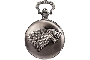 SIBOSUN Pocket Watch Chain Quartz Movement Arabic Numerals Half Hunter Smooth Case