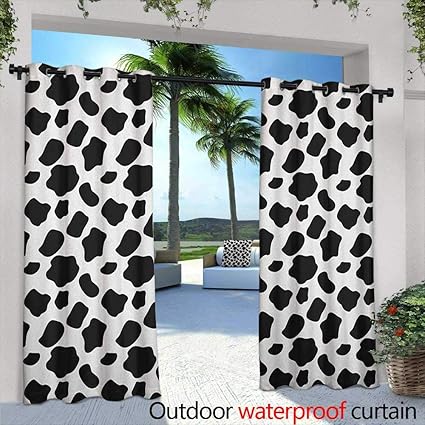 Amazon Com Marilds Cow Print Outdoor Grommet Window Curtain