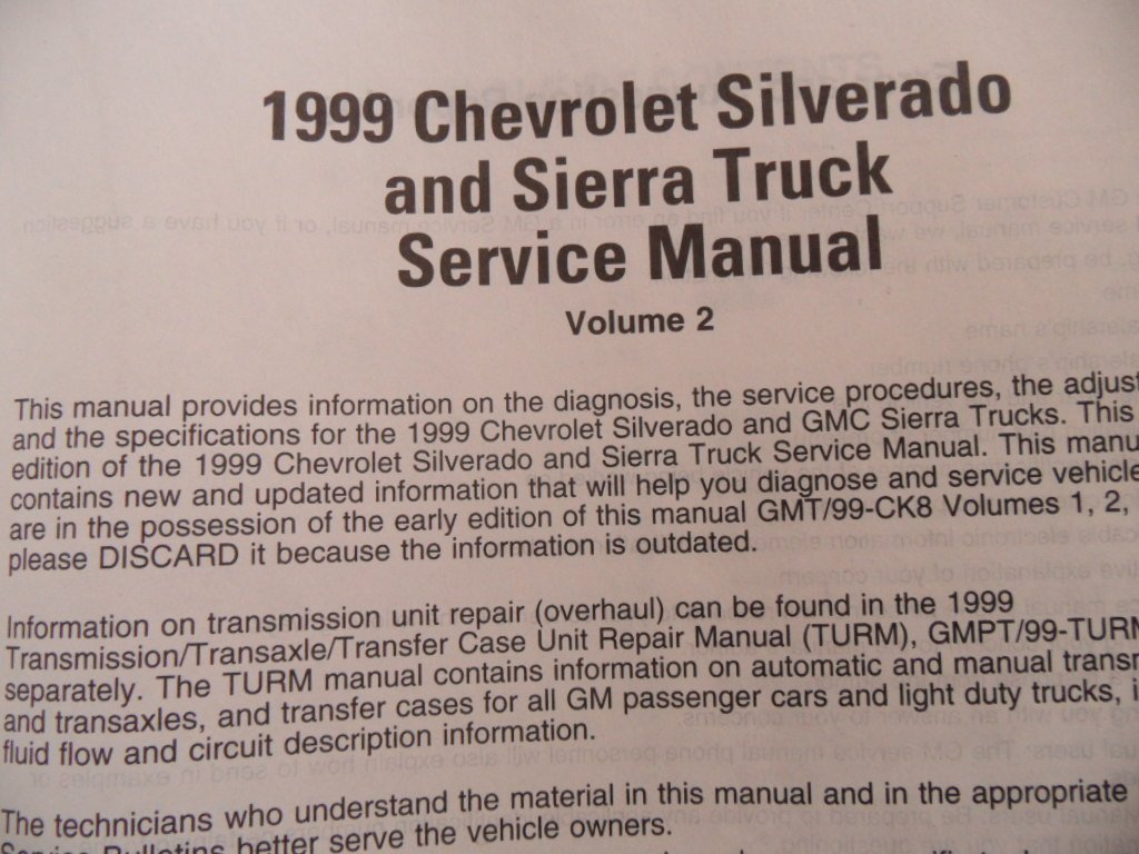 1999 GMC Chevrolet C/K Truck Service Manuals (Silverado, Sierra, 4 Volume  Set): General Motors Corporation: Amazon.com: Books