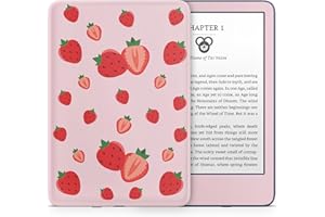 Tacky Design Strawberry Skin for Kindle Paperwhite Skin Wrap 2024 Decal Classic Color Vinyl, Premium 3M Decal Sticker for Full Surface Coverage (Paperwhite (12th Gen, 2024))