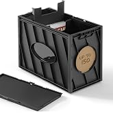INMAKER Comic Book Storage Box, Holds Up to 150 Comics (Matte Black) | 1PC, Acid Free Plastic Book Bin with 2 Adjustable Dividers