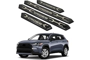 GZFLJMYAUTO Door Sill Scuff Protector for Toyota Corolla Cross 2022 2023 2024 2025 2026 Accessories Parts, Black with ABS Plastic Threshold Strip Auto Accessory Kick Panels 4pcs Set