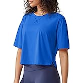 G4Free Short Sleeve Crop Workout Tops for Women Loose Fit Cotton Basic T-Shirts